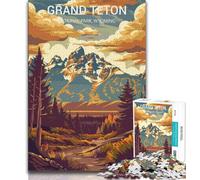 Rompecabezas del Parque Nacional Grand Teton de 1000 Piezas para Adolescentes, Juegos educativos, decoración del hogar, Regalo para Toda la Familia, 75x50cm