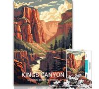 Rompecabezas del Parque Nacional Kings Canyon para Adolescentes 1000 Piezas, Juguetes educativos para el Aprendizaje, Juegos Familiares Que fomentan el Amor en Pareja, 26x38cm