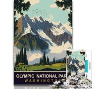 Rompecabezas del Parque Nacional Olímpico de 1000 Piezas para Adolescentes, Regalo de cumpleaños, decoración de Pared para Mayores de 14 años 26x38cm