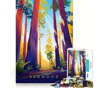 Rompecabezas del Parque Nacional Redwood de 1000 Piezas para Adultos Fortalece la Memoria Ideal para Grupos Bordes limpios Regalo Elegante (50x75cm)