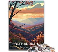 Rompecabezas del Parque Nacional Shenandoah para Adultos, 1000 Piezas, Actividad Familiar con póster a Juego y Hoja de Trivia para Mayores de 14 años, 1000 Piezas (50x75cm)
