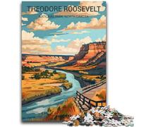 Rompecabezas del Parque Nacional Theodore Roosevelt para Adultos, 1000 Piezas, Actividad Familiar con póster y Hoja de Trivia para Mayores de 14 años, 1000 Piezas (50x75cm)