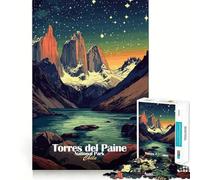 Rompecabezas del Parque Nacional Torres del Paine de 1000 Piezas para Adolescentes Juguete para el Desarrollo Personal Diversión compartida Bordes precisos Artículo de Santa Claus 38x26cm