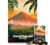 Rompecabezas del Parque Nacional Volcán Arenal, Costa Rica, para Adolescentes, 1000 Piezas, estimulación Cerebral, relajación acogedora, Corte Premium, (38x52cm)