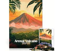 Rompecabezas del Parque Nacional Volcán Arenal, Costa Rica, para Adolescentes, 1000 Piezas, para Fortalecer la Mente y Relajarse fácilmente, Bordes Uniformes, Elegante (38x26cm)