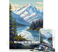 Rompecabezas del Parque Nacional Wrangell-St Elias, Alaska, para Adolescentes, 1000 Piezas, Ejercicio Mental, recreación Tranquila, Corte de precisión, Gran Regalo (38x26cm)