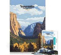 Rompecabezas del Parque Nacional Yosemite,1000 Piezas,Juego Que estimula el Cerebro,Ajuste Espacios,Entretenimiento Acogedor para Interiores para Todos (50x75cm)
