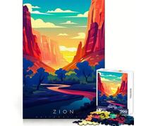 Rompecabezas del Parque Nacional Zion para Adolescentes, 1000 Piezas, para ejercitar la Mente, para Momentos de Ocio Divertidos, con Sistema de Encaje Firme, Regalo de Temporada (38x52cm)