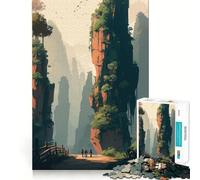 Rompecabezas del Parque Zhangjiajie,1000 Piezas,Juego Que estimula el Cerebro,Ajuste Espacios,Entretenimiento Acogedor para Interiores para Todos (50x75cm)