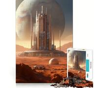 Rompecabezas del Planeta Rojo Marte Cityscape para Adolescentes, 1000 Piezas, Juguete Inteligente para aliviar el estrés, Borde Afilado, Regalo de cumpleaños (38x26cm)