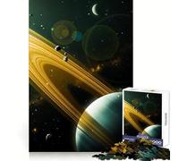 Rompecabezas del Planeta Saturno en el Espacio, 1000 Piezas, para Adolescentes, Juguete de lógica, Tren, Ligero, Relajante, Corte Suave, decoración de Pared (38x26cm)