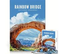 Rompecabezas del Puente Arcoíris y el Monumento,1000 Piezas,destreza Mental,fácil relajación,Ajuste Perfecto,Regalo significativo (50x75cm)