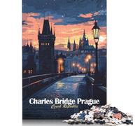 Rompecabezas del Puente de Carlos de Praga: desafiante y Estimulante Rompecabezas de cartón Premium para Adultos, 1000 Piezas (38 x 26 cm)
