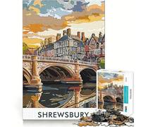Rompecabezas del Puente de Shrewsbury, 1000 Piezas para Adolescentes Mejora la Memoria Divertido y Relajante Piezas de colección con Corte preciso 38x26cm
