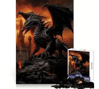 Rompecabezas del Reino del Dragón Negro para Adultos, 1000 Piezas, Ejercicio cognitivo, diversión Tranquila, sin Bordes ásperos, Regalo Festivo (50x75cm)
