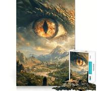 Rompecabezas del Reino del Señor Dragón de 1000 Piezas para Adolescentes Mejora la Memoria Fácil de Usar Bordes limpios Sorpresa navideña (38x26cm)