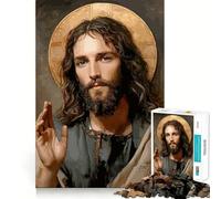 Rompecabezas del Retrato de Jesucristo con Aureola para Adultos, 1000 Piezas, lógica Clara, Juguete, pasatiempo Tranquilo, Corte Perfecto, Regalo Elegante (38x26cm)