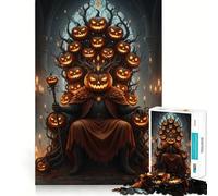Rompecabezas del Rey Calabaza en el Trono para Adolescentes, 1000 Piezas, Juguete Intelectual, Escape de la Calma, Corte de Calidad, Regalo de Temporada (38x52cm)