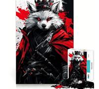 Rompecabezas del Rey Lobo Samurai de 1000 Piezas Ejercicio Mental Divertido Piezas de Ajuste preciso Una Forma entretenida de Pasar el Tiempo Libre (38x26cm)