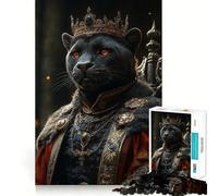 Rompecabezas del Rey Pantera en el Trono para Adultos, 1000 Piezas, Logic Boost Toy Group, Joy Premium Edge, Sorpresa de Cumpleaños (38x52cm)