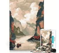 Rompecabezas del río Yangtze,China,1000 Piezas Juego cognitivo Divertido con Estructura de Encaje preciso Actividad para Fortalecer los Lazos Familiares (50x75cm)