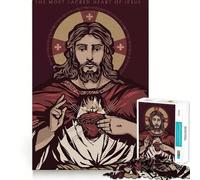Rompecabezas del Sagrado Corazón de Jesús para Adultos, 1000 Piezas, Think Smart Toy, vínculo Familiar, Corte preciso, Regalo de Temporada 38x26cm