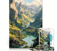 Rompecabezas del Santuario del Valle del Río,Juego de Memoria de 1000 Piezas,manualidad de Corte de Alta precisión,desafío Cerebral Interactivo para el hogar (38x52cm)