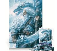Rompecabezas del Señor Dragón Blanco, 1000 Piezas para Adultos Claridad Mental, relajación y diversión Bordes Finos (38x52cm)