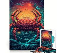Rompecabezas del Signo Zodiacal Cáncer para Adolescentes 1000 Piezas Juego Mental Divertido Conexión Limpia y fluida Una Forma Atractiva de Pasar el Tiempo Libre (38x52cm)
