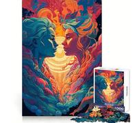 Rompecabezas del Signo Zodiacal Géminis de 1000 Piezas para Adolescentes Memoria aguda, Tranquilidad, Ocio, Bordes limpios, Regalo Festivo (38x26cm)
