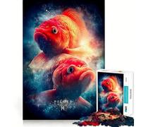 Rompecabezas del Signo Zodiacal Piscis con Dos Peces para Adultos, 1000 Piezas, para ejercitar la Mente y Relajarse Pieza de colección Exact Edge Art (50x75cm)