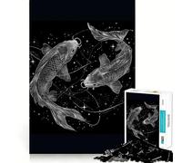 Rompecabezas del Signo Zodiacal Piscis para Adolescentes, 1000 Piezas, Mejora la Memoria, Alivia la tensión, Borde Ajustado, Pieza de Arte Fino (50x75cm)
