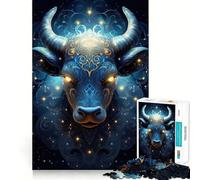 Rompecabezas del Signo Zodiacal Tauro, 1000 Piezas para Adultos, Juguete para ejercitar la Mente, Momento de Paz, Arte de Corte nítido, Coleccionable 38x26cm
