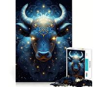 Rompecabezas del Signo Zodiacal Tauro para Adolescentes, 1000 Piezas, Juego de lógica, pasatiempo para el hogar, Corte preciso, Regalo para Festivales 50x75cm