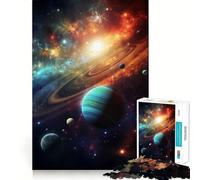 Rompecabezas del Sistema Solar de 1000 Piezas para Adolescentes Juego Inteligente para Relajarse y armar Patrones Lista de Deseos de Papá Noel 38x52cm