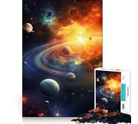 Rompecabezas del Sistema Solar de 1000 Piezas para Adolescentes Juguete de lógica Resistente Actividad para el hogar Bordes Transparentes Regalo Ideal 38x26cm