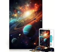 Rompecabezas del Sistema Solar de 1000 Piezas para Adultos Juguete de ingenio para Jugar en Interiores Diseño artístico de Bordes precisos Artículo Coleccionable 50x75cm