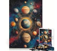 Rompecabezas del Sistema Solar para Adultos, 1000 Piezas, Rompecabezas Mental, pasatiempo Relajante, Montaje de imágenes, Regalo Encantador (38x26cm)