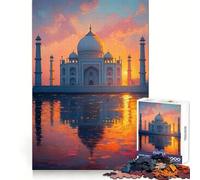 Rompecabezas del Taj Mahal al Atardecer para Adolescentes, 1000 Piezas para ejercitar la Mente, Juguete Sencillo y Divertido para armar, Regalo Ideal 38x52cm