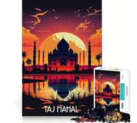 Rompecabezas del Taj Mahal de 1000 Piezas para Adolescentes Mejora la Memoria, diversión Relajante, Bordes precisos, Regalo Original 38x26cm