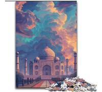 Rompecabezas del Taj Mahal de 1000 Piezas para Adultos, un desafío de Inteligencia Cerebral, Juguetes adictivos para la decoración del hogar (26x38cm)