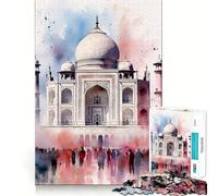 Rompecabezas del Taj Mahal de la India para Adultos, 1000 Piezas, Juguete Que desafía la Mente, Pieza de colección de Arte de Corte nítido 38x26cm