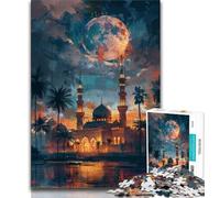 Rompecabezas del Taj Mahal de Noche de 1000 Piezas para Adultos, Juguete Educativo Intelectual descompresor, (50x75cm)