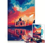 Rompecabezas del Taj Mahal en India, 1000 Piezas, para Adolescentes, Juguete de lógica Resistente, Actividad para el hogar, Borde Transparente, Regalo preciado 50x75cm
