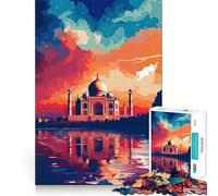Rompecabezas del Taj Mahal en India, 1000 Piezas para Adultos, Juguete para ejercitar la Mente, Momento de Paz, Arte de Corte nítido, Coleccionable 38x26cm