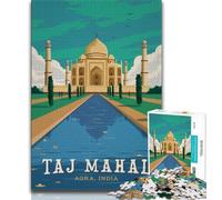 Rompecabezas del Taj Mahal para Adultos y Adolescentes, Juguetes educativos, antiestrés, Ideal para decoración de Escritorio, 50x75cm
