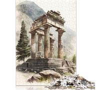 Rompecabezas del Templo de Apolo en Delfos, Juguete de relajación, Rompecabezas Rectangular de Papel para niños y niñas, 1000 Piezas (75 x 50 cm)