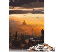 Rompecabezas del Templo de Borobudur, Tablero Rectangular de cartón 100% Reciclado, Ideal para Adultos, niños, 1000 Piezas (38 x 26 cm)