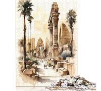 Rompecabezas del Templo de Karnak en Egipto, 1000 Piezas (38 x 26 cm), cartón 100% Reciclado, Ideal para el Día del Adulto