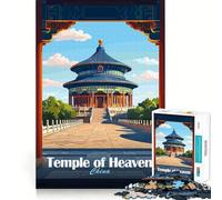 Rompecabezas del Templo del Cielo, China, para Adolescentes, 1000 Piezas, Juguete para ejercitar la Mente, fácil y Divertido, Ideal para armar Un Regalo entrañable 38x52cm